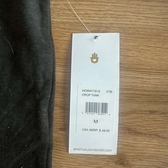 NWT Spiritual Gangster Grey Medium Box Cropped Muscle Tank - Picture 2 of 4